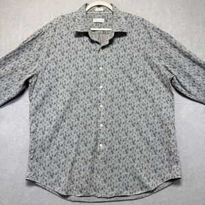 Peter Millar Mountainside Ski Tree Print Button Down Flannel Shirt Mens XL